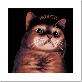 pathetic cat meme Posters and Art